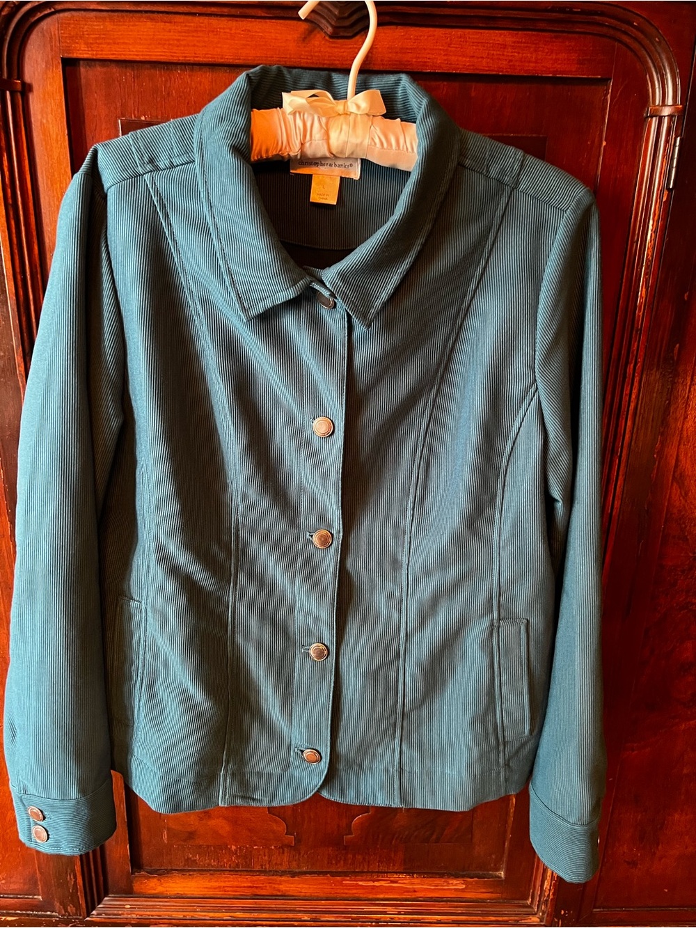 Christopher & Banks Teal Button-Front Jacket